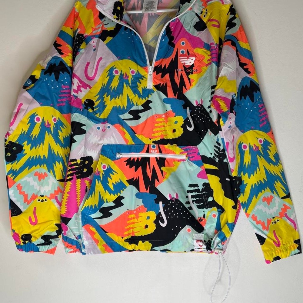 New Balance PMV Kimbia Multicolor Graphic Half Zip Windbreaker Unisex M